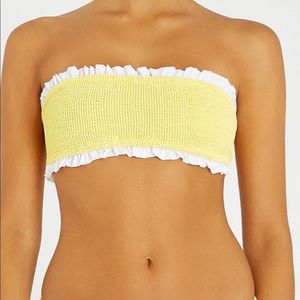 Hunza G Tracey bikini bandeau with frill pink brand new never worn